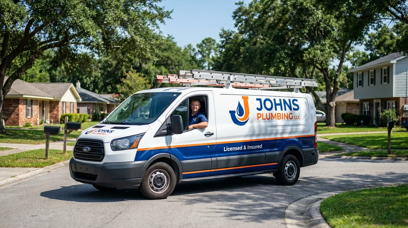 Johns Plumbing LLC service van in Bethel, OH
